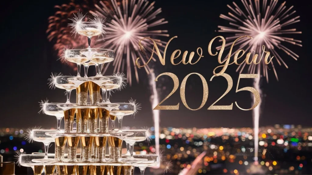 Champagne-Themed New Year 2025 Captions