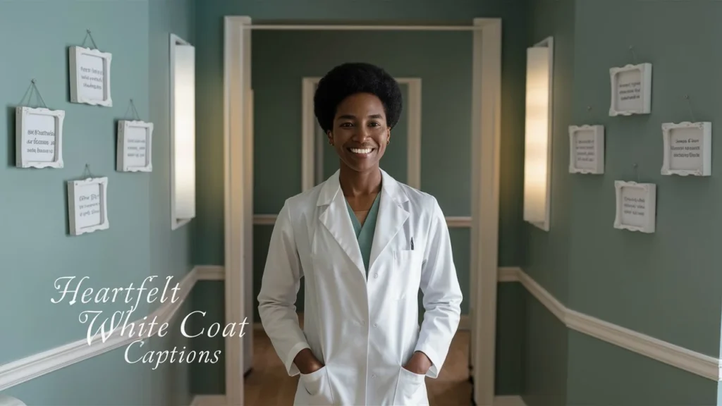 Heartfelt White Coat Captions