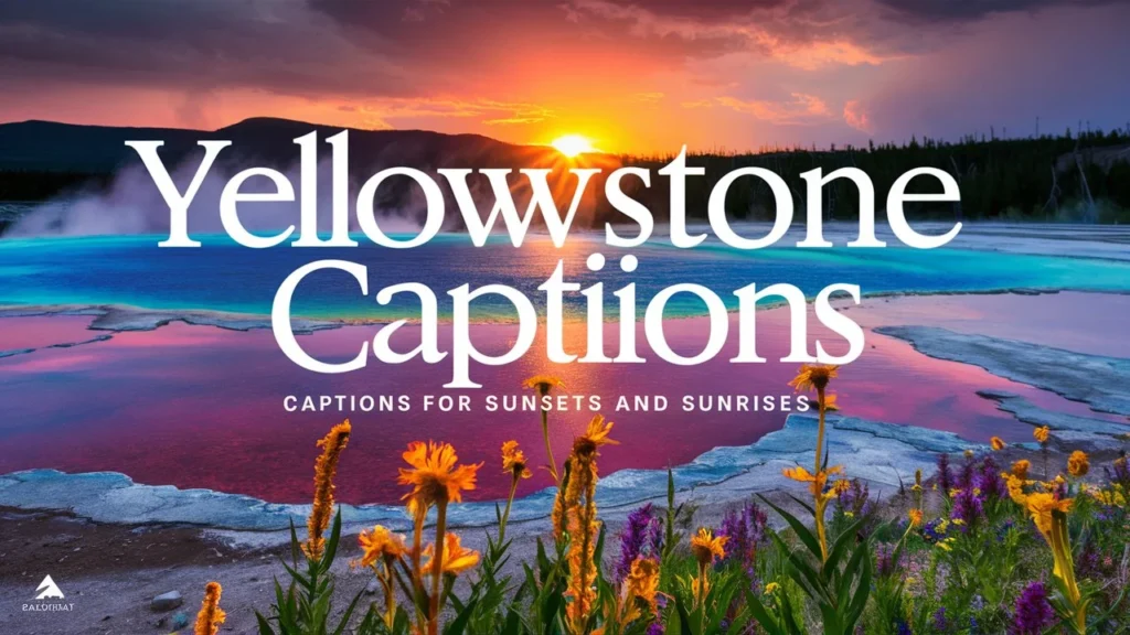 Yellowstone Captions for Sunsets and Sunrises