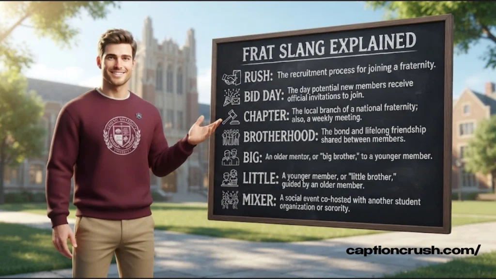Frat Slang & Things Frat Boys Say (Caption Cheat Sheet)
