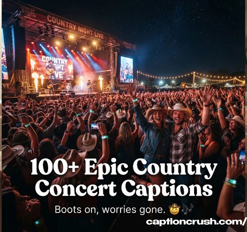 100+ Epic Country Concert Captions for Instagram (2026): Ultimate Funny, Cute & Wild Ideas