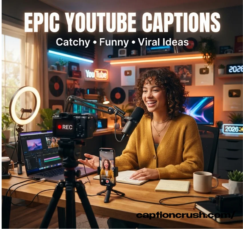100+ Epic YouTube Captions (2026): Best Catchy, Funny & Viral Ideas 🎥