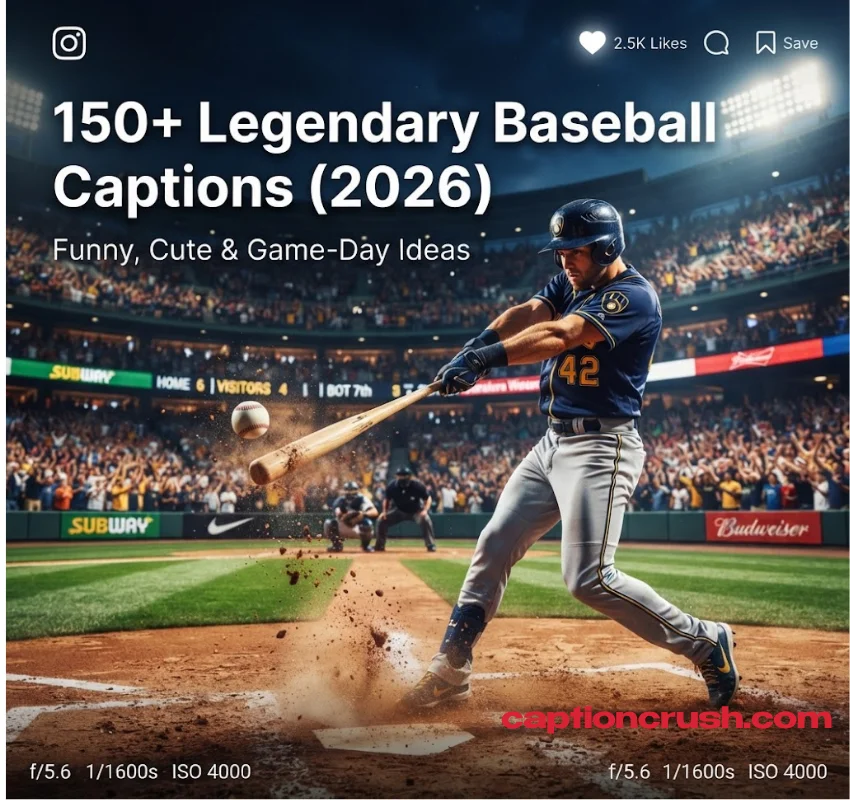 150+ Legendary Baseball Instagram Captions (2026): Best Funny, Cute & Game-Day Ideas
