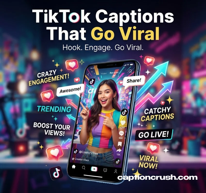 180+ TikTok Captions That Go Viral (2026): Ultimate, Catchy & Trending Ideas
