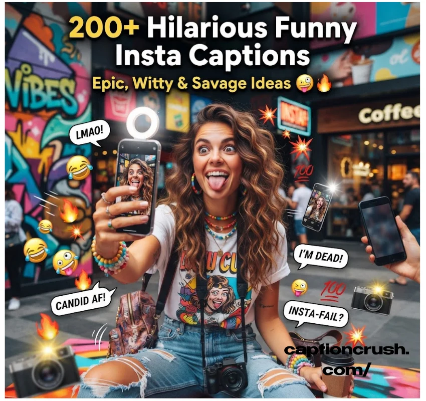 200+ Hilarious Funny Insta Captions (2026): Epic, Witty & Savage Ideas