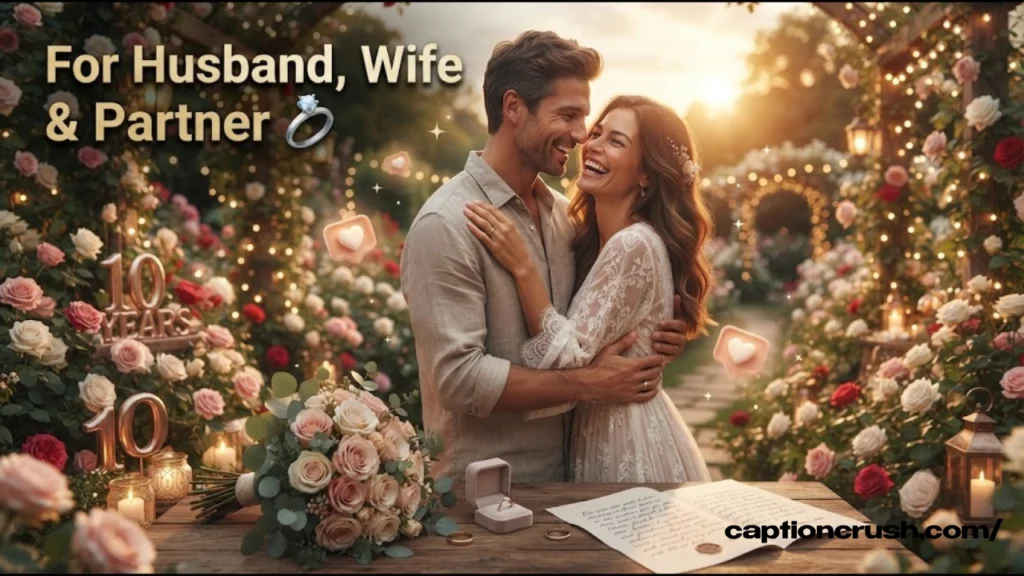 Anniversary Captions for Husband, Wife and Partner