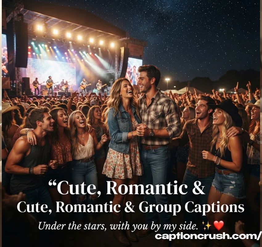 Cute, Romantic & Group Country Concert Captions for Instagram