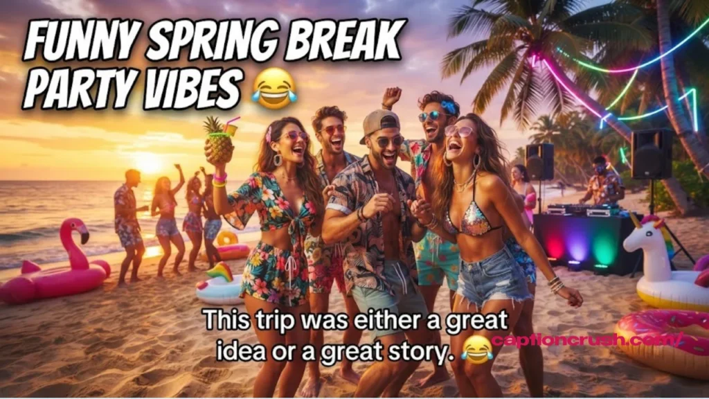 Funny Spring Break Captions & Party Vibes