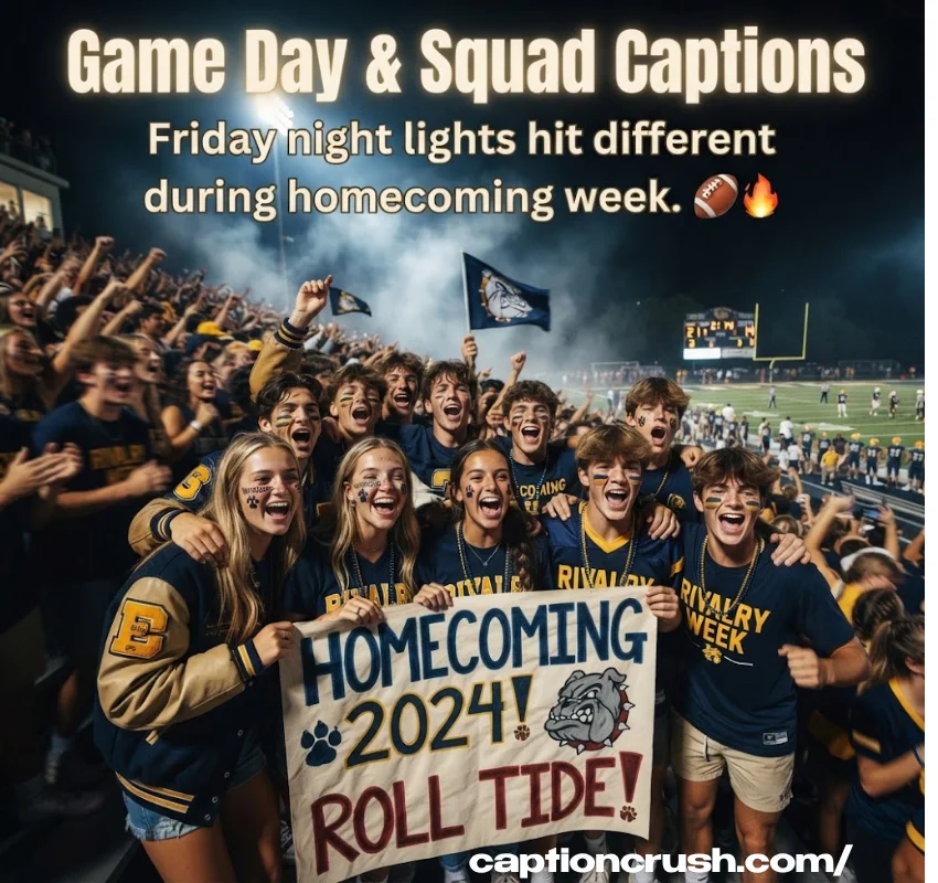 Homecoming Game Day And Squad Captions