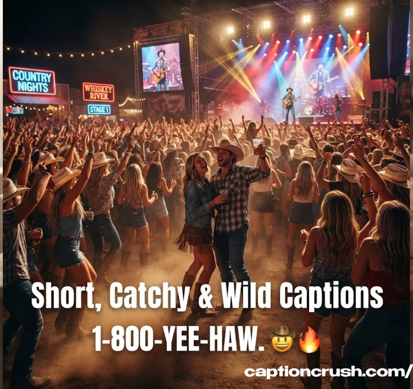 Short, Catchy & Wild Night Country Concert Captions for Instagram