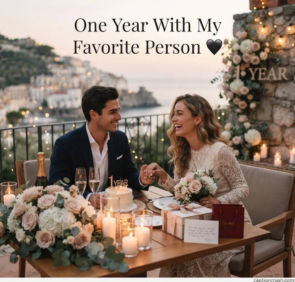 1 Year Anniversary Captions for Him & Her
