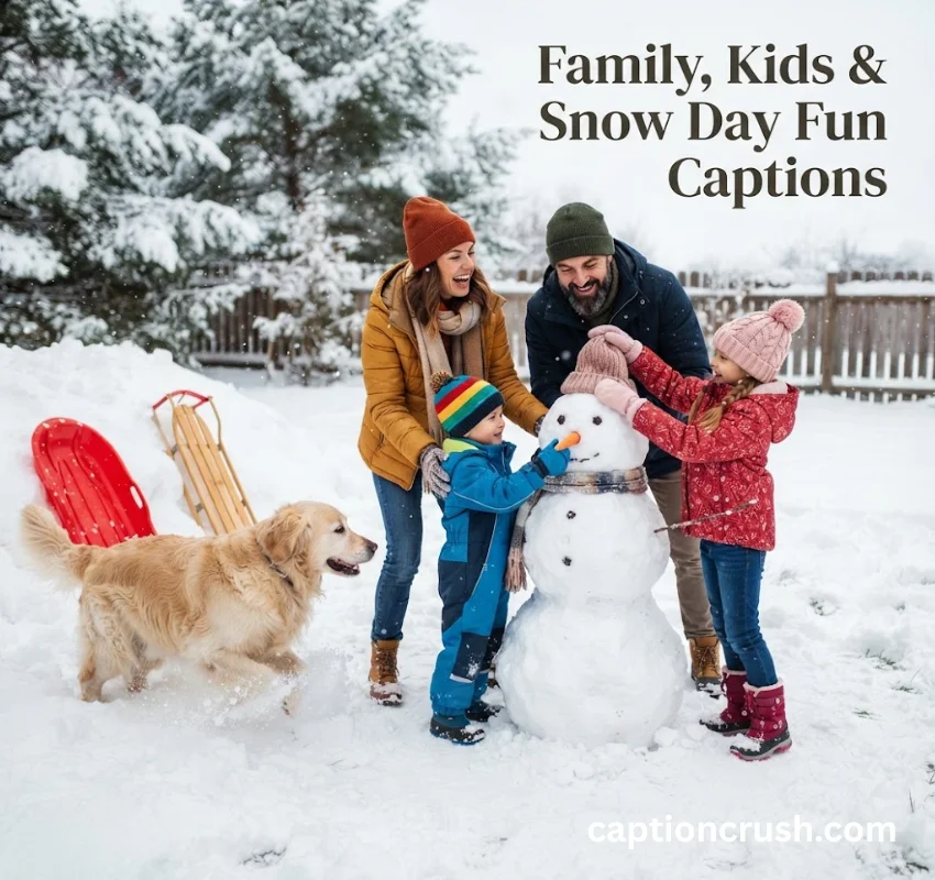 Family, Kids & Snow Day Fun Captions