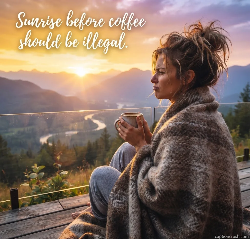 Funny Sunrise Captions for People Who Hate Mornings