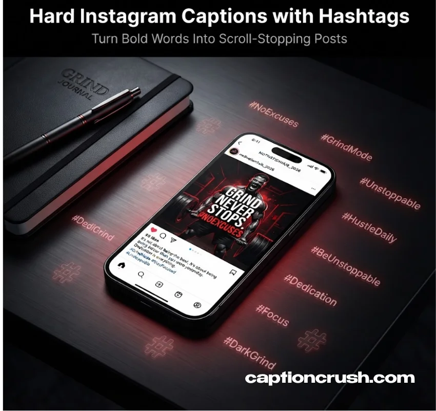 Hard Instagram Captions with Hashtags