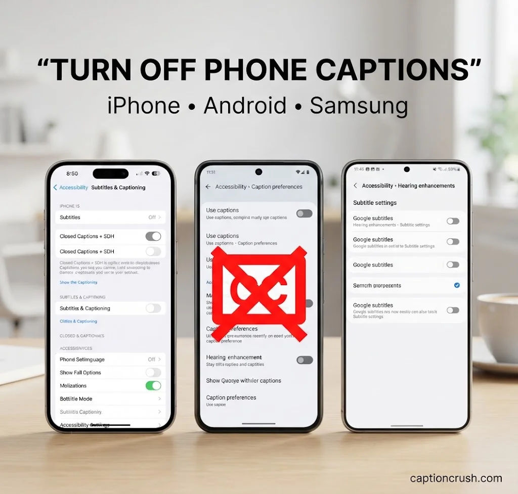 How to Turn Off Captions on iPhone, Android & Samsung Phones