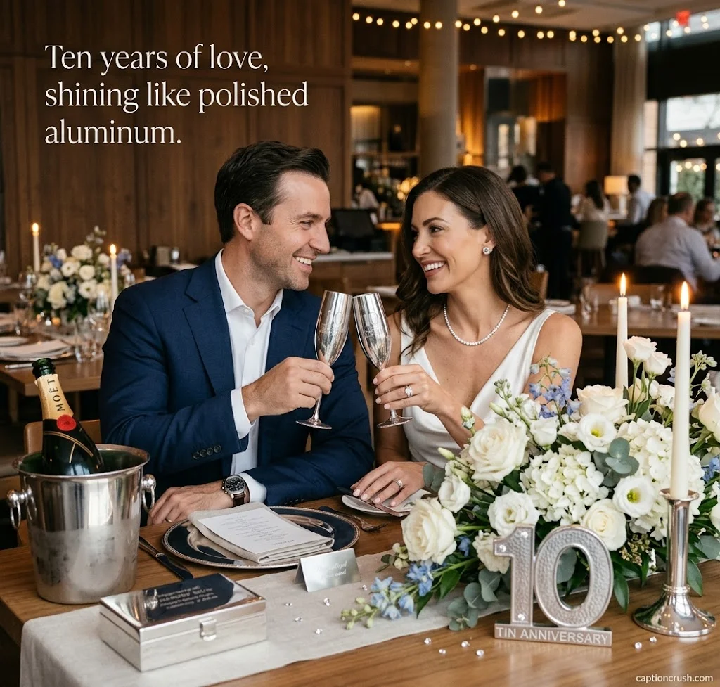 10 Year Anniversary Captions for Partners, Parents & Friends