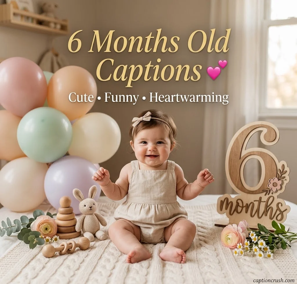 6 Months Old Caption