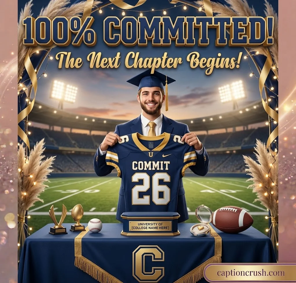 College Commitment Post Captions for Athletes