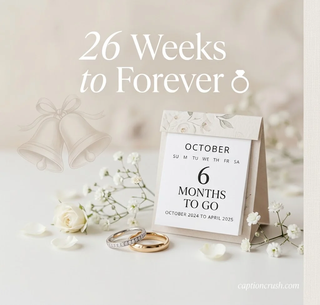 Funny 6 Months to Go Wedding Captions