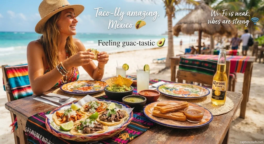 Funny Mexico Captions & Puns for Tacos, Tequila and Beach Days