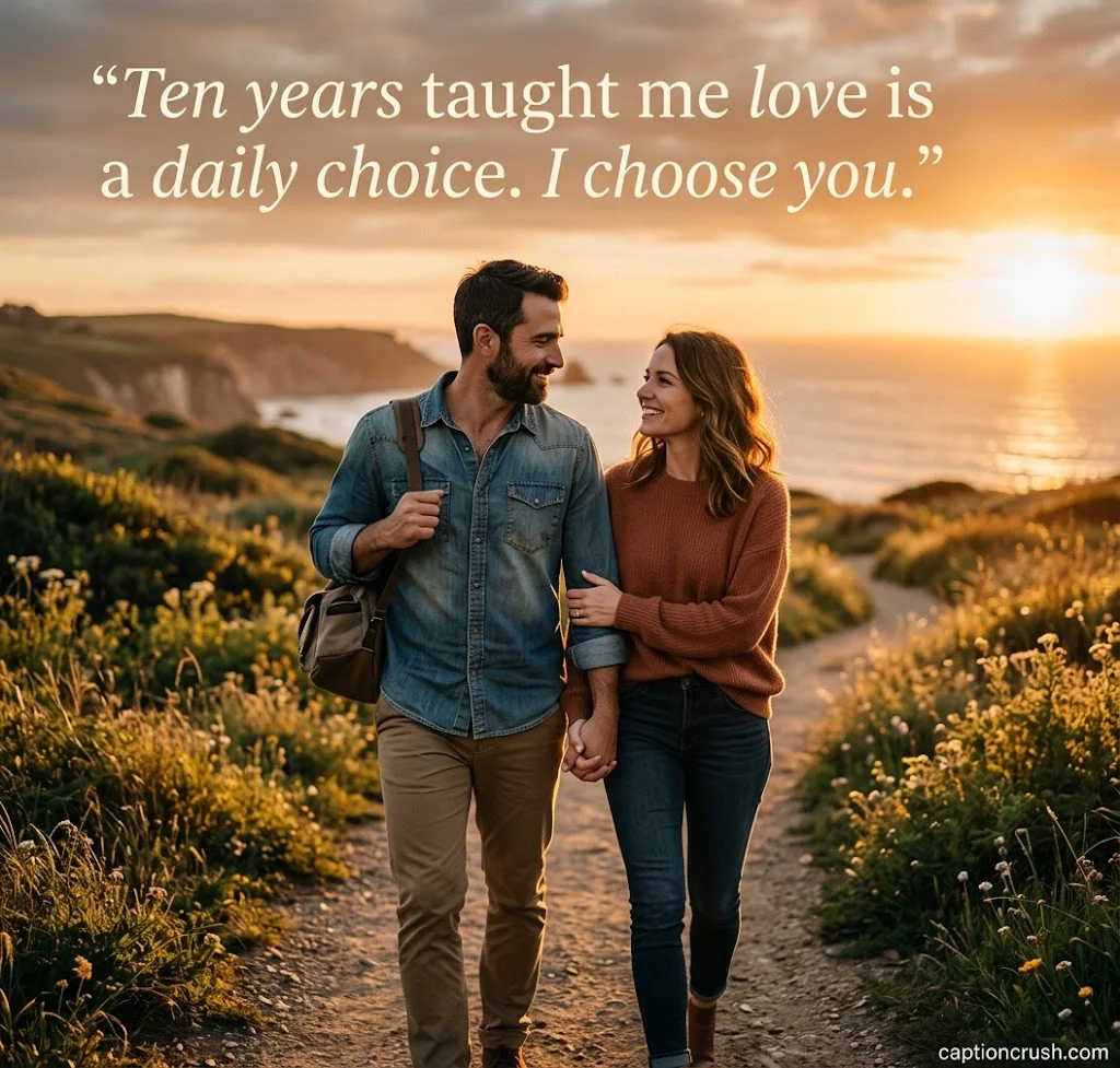 Heartfelt 10 Years of Togetherness Captions & Quotes