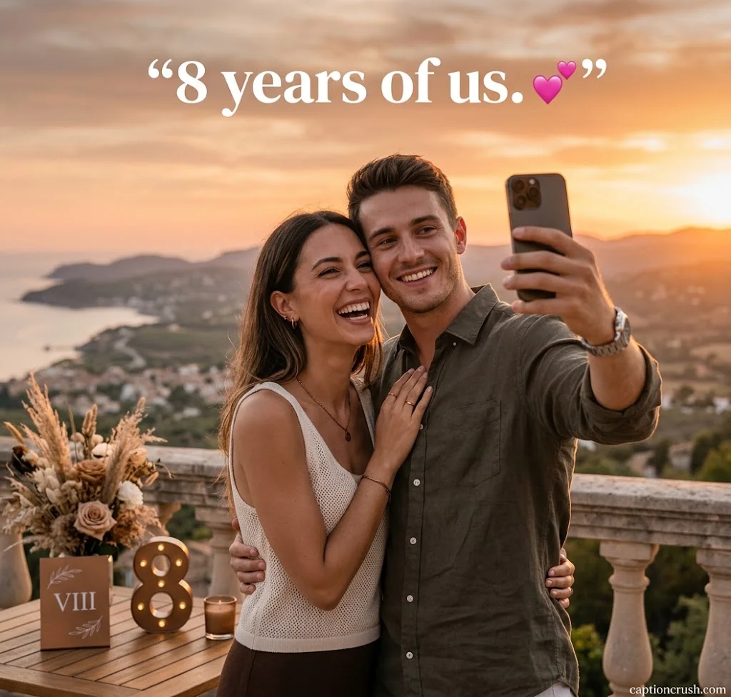 Heartfelt 8 Year Anniversary Captions for Husband & Wife