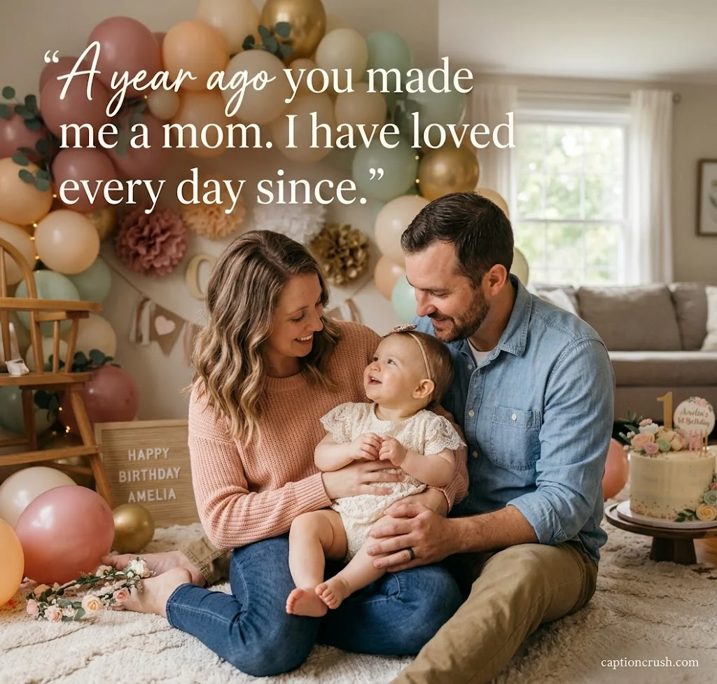 Heartwarming 1st Birthday Captions from Mom & Dad