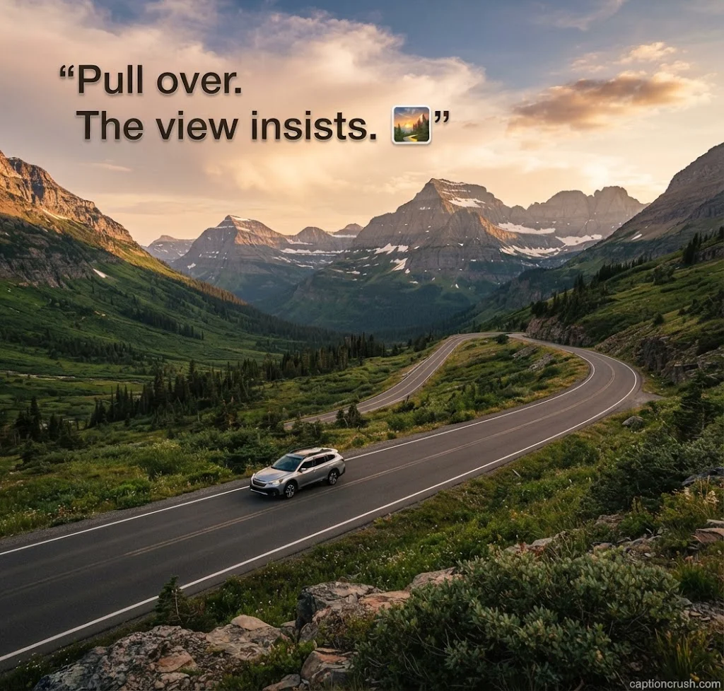 Scenic, Long Drive & Open Road Captions