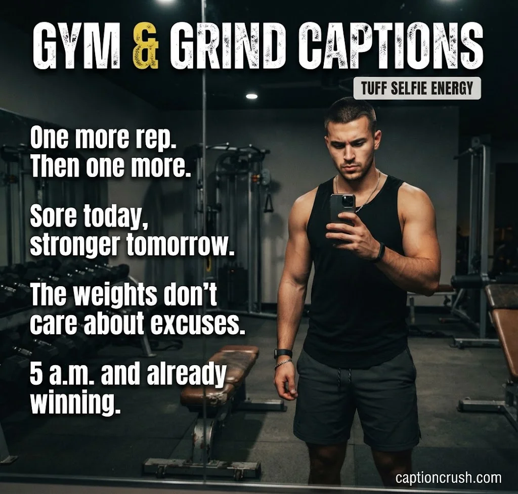 Tuff Selfie, Gym & Deep Captions for Instagram