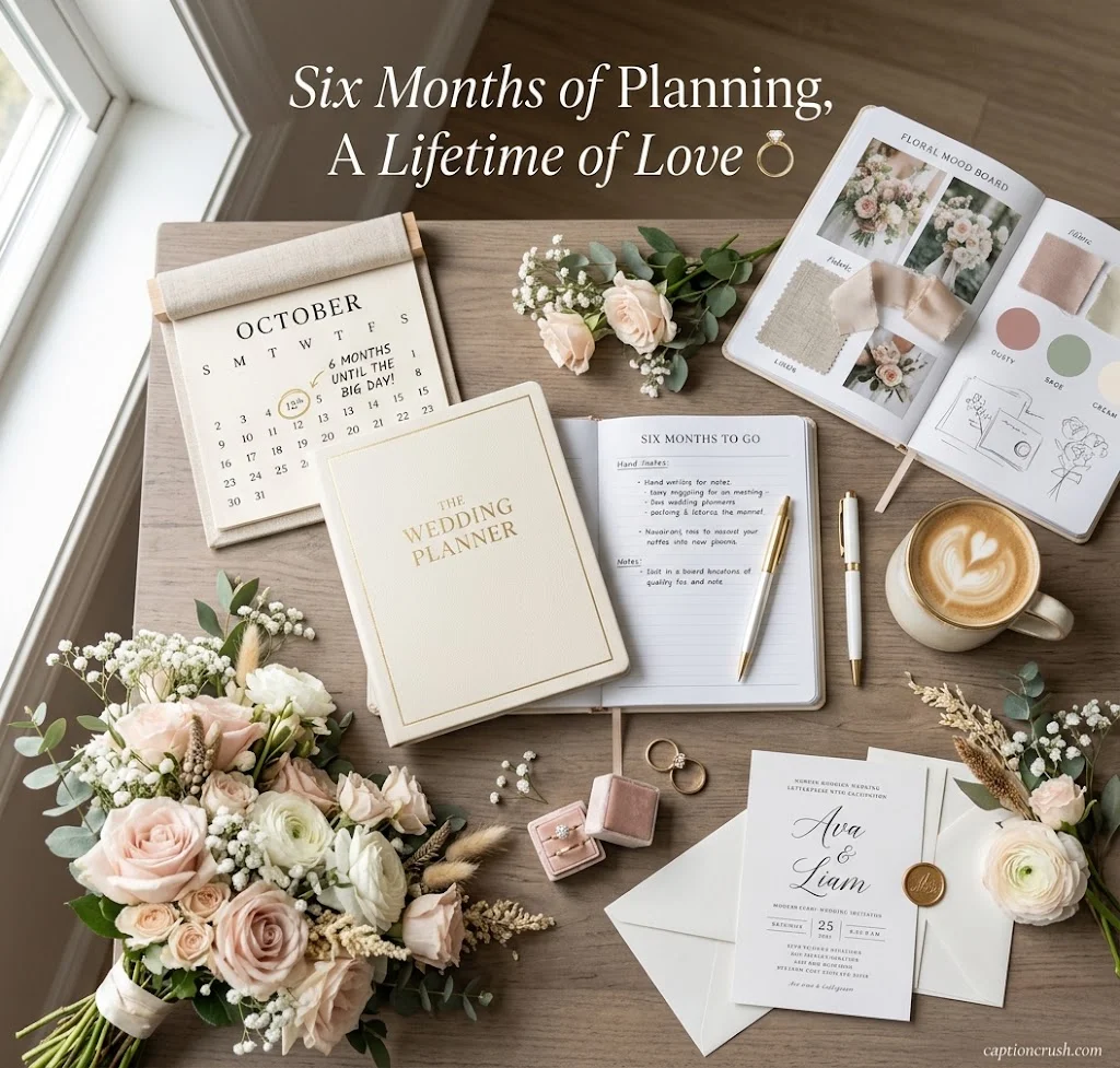 Wedding Countdown Captions for Engagement Photos, Dress, Venue & Planning Posts