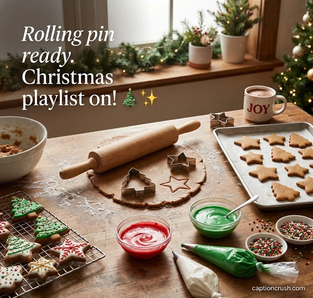Christmas Cookie Baking and Decorating Captions by Photo Type
